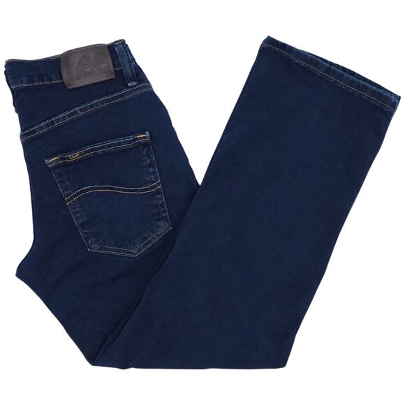 Lee Jeans Womens 10 Regular Blue Denim Straight Leg Classic 5 Pocket Stretch - Picture 1 of 13